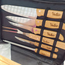 🎁 Kit Churrasco Premium 8 Peças Personalizado | Facas Inox Cabo Bambu + Tábua + Maleta | Presente Elegante