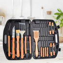 Kit Premium Churrasco 18 Peças em Aço Inoxidável com Estojo de Madeira – Elegância e Potência para Verdadeiros Mestres do Churras!