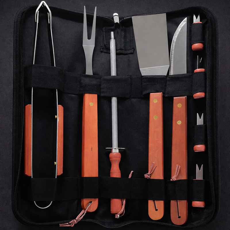 Kit Churrasqueiro 10 Peças – Personalização Grátis no Seu Nome