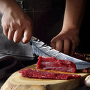 🔪 Faca Artesanal Picanheira Inox – Formato Pena (Feather) com Bainha de Couro