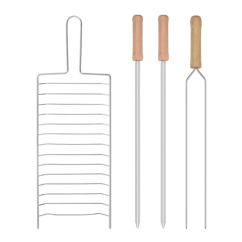 🔥 Churrasqueira Califórnia a Carvão Mor | Portátil com Rodinhas + Grelha + Espetos + Tábua