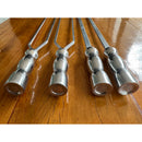 Kit 4 espetos de alumínio para churrasco duplo e simples