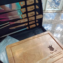 🎁 Kit Churrasco Premium 8 Peças Personalizado | Facas Inox Cabo Bambu + Tábua + Maleta | Presente Elegante