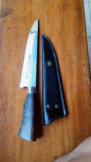 🔥 Faca Artesanal Picanheira 8,5” Inox + Bainha de Couro – Corte Preciso para Churrasco e Cozinha