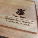 🎁 Kit Churrasco Premium 8 Peças Personalizado | Facas Inox Cabo Bambu + Tábua + Maleta | Presente Elegante