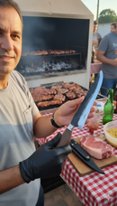 🔥 Faca Artesanal Picanheira 8,5” Inox + Bainha de Couro – Corte Preciso para Churrasco e Cozinha