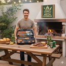 Kit Premium Churrasco 18 Peças em Aço Inoxidável com Estojo de Madeira – Elegância e Potência para Verdadeiros Mestres do Churras!