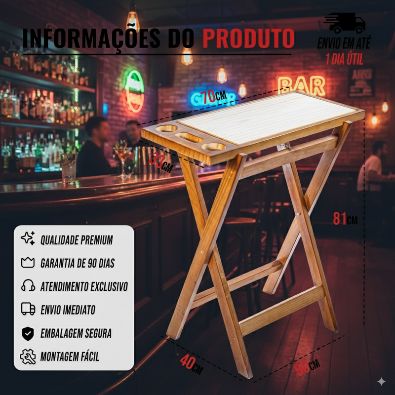 Kit Tábua de Carne + Cavalete Dobrável – Praticidade e Estilo para Seu Churrasco 🍖🔥