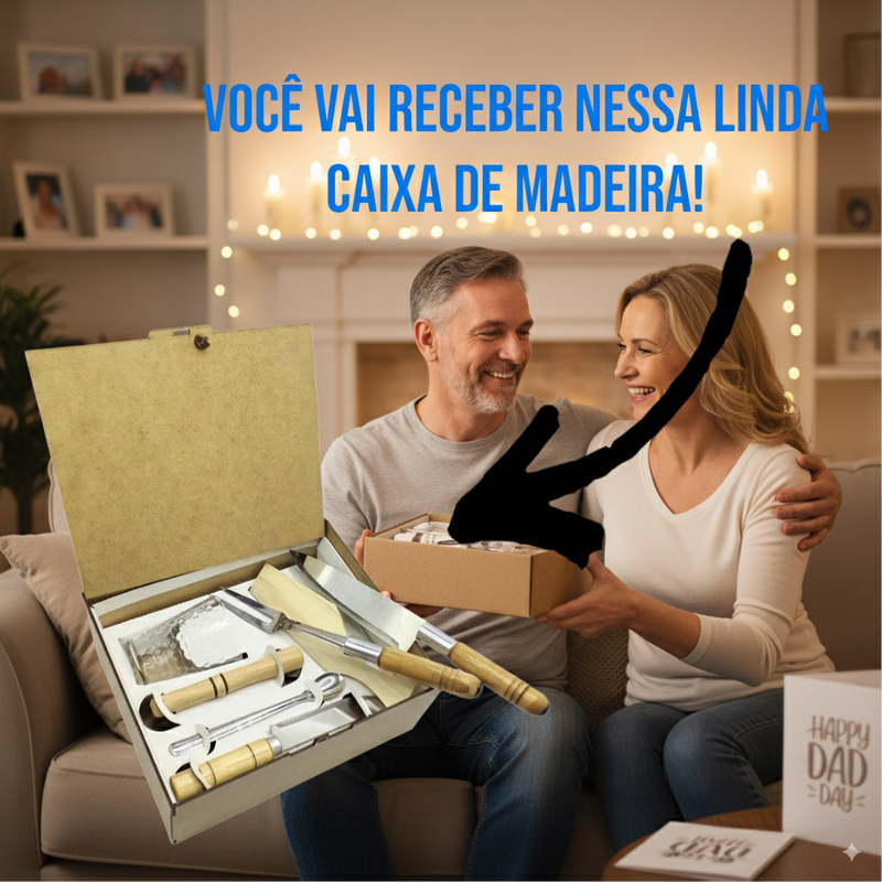 Kit Churrasco Completo + Kit Caipirinha com Caixa MDF – Presente Elegante