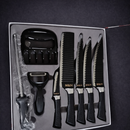 Kit Churrasco 8 Peças Facas Gourmet Inox Corte Navalha Antiaderente