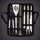 Kit Churrasco Profissional 9 Peças em Aço Inox com Estojo Chef Gourmet