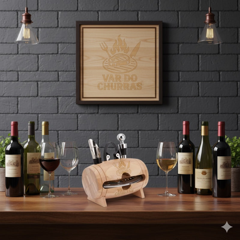 🍷 Kit Bar Vinho Personalizado – Presente Masculino | Churrasqueiro & Área Gourmet