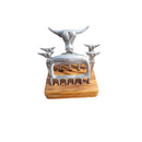 Kit Garra de Urso e Tridente para Carnes – Personalizado com Base em Madeira 🍖🔥