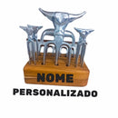 Kit Garra de Urso e Tridente para Carnes – Personalizado com Base em Madeira 🍖🔥