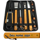 Kit Churrasqueiro Premium 10 Peças – Personalize com Seu Nome