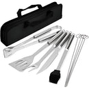 Kit Churrasco Profissional 9 Peças em Aço Inox com Estojo Chef Gourmet