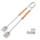 Pegador de Churrasco Inox 46cm com Cabo de Madeira – Segurança e Precisão na Grelha 🔥🍖