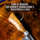 🔥 Faca Artesanal Picanheira 8,5” Inox + Bainha de Couro – Corte Preciso para Churrasco e Cozinha