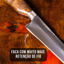 🔥 Faca Artesanal Picanheira 8,5” Inox + Bainha de Couro – Corte Preciso para Churrasco e Cozinha