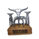 Kit Garra de Urso e Tridente para Carnes – Personalizado com Base em Madeira 🍖🔥