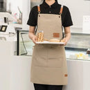 Avental de Cozinha Ajustável em Lona com Botões e Bolso – Uso Caseiro ou Profissional