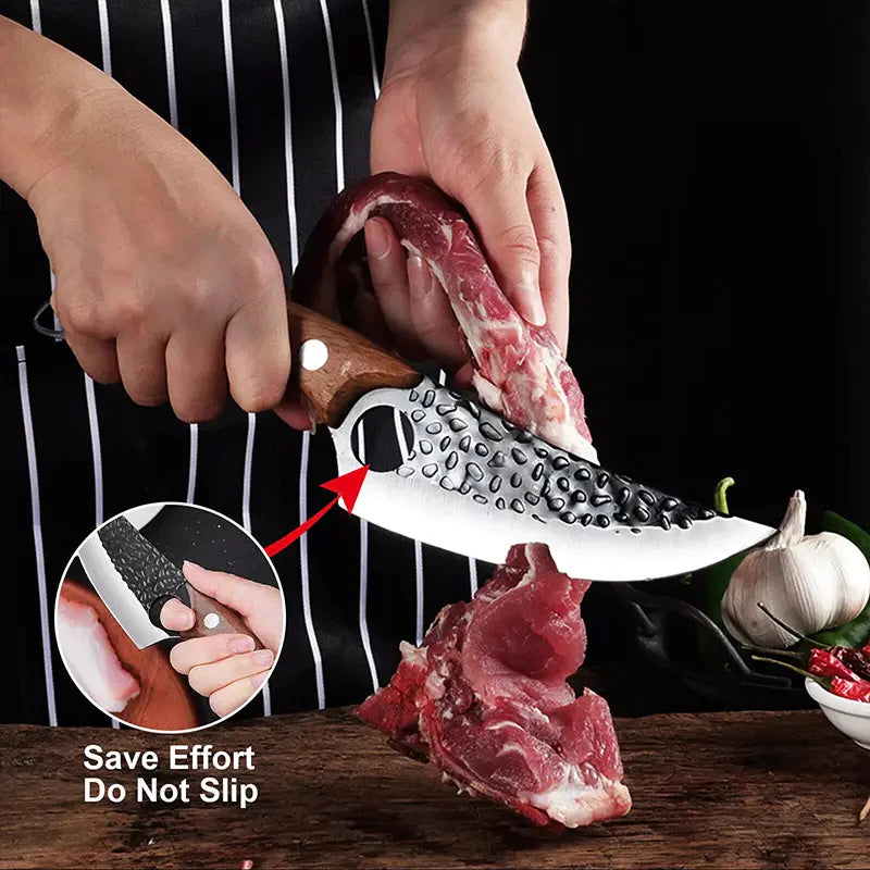 🔥 Faca Artesanal Gourmet 7” Aço Inox Cirúrgico + Bainha Couro