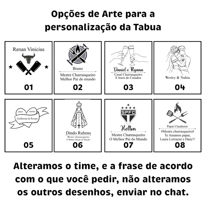 🎁 Kit Churrasco Premium 8 Peças Personalizado | Facas Inox Cabo Bambu + Tábua + Maleta | Presente Elegante