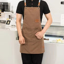 Avental de Cozinha Ajustável em Lona com Botões e Bolso – Uso Caseiro ou Profissional