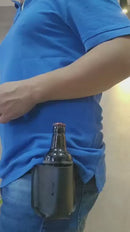 Suporte Porta Lata e Garrafa em Couro Bidins — O Coldre do Churrasqueiro!