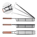 Cesta Grelha para Legumes e Carnes com Cabo de Madeira – Antiaderente e com Trava Fácil 🍆🥩🔥