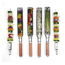 Cesta Grelha para Legumes e Carnes com Cabo de Madeira – Antiaderente e com Trava Fácil 🍆🥩🔥